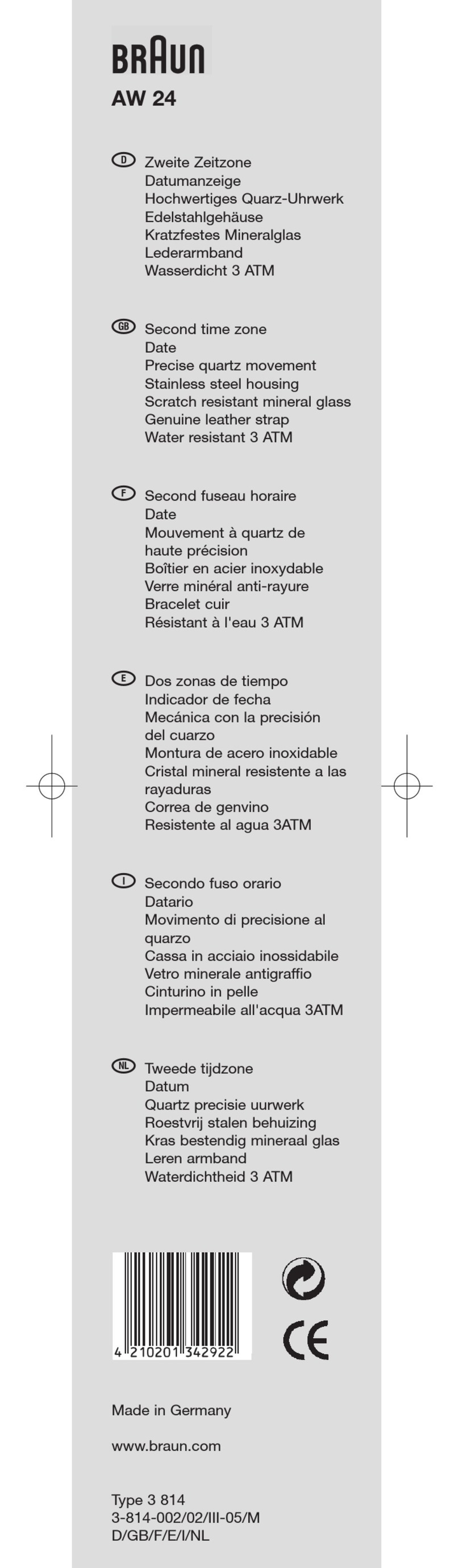 Braun AW 24 user guide