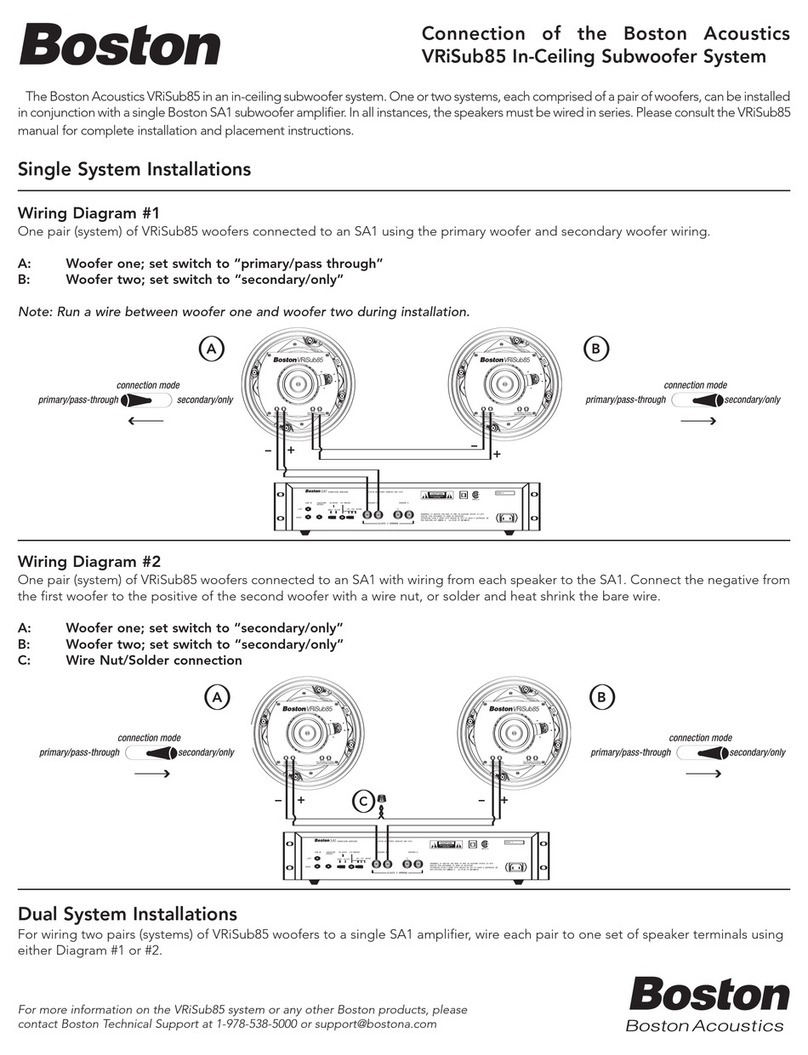 Boston Acoustics Designer VRiSub85 Connection guide