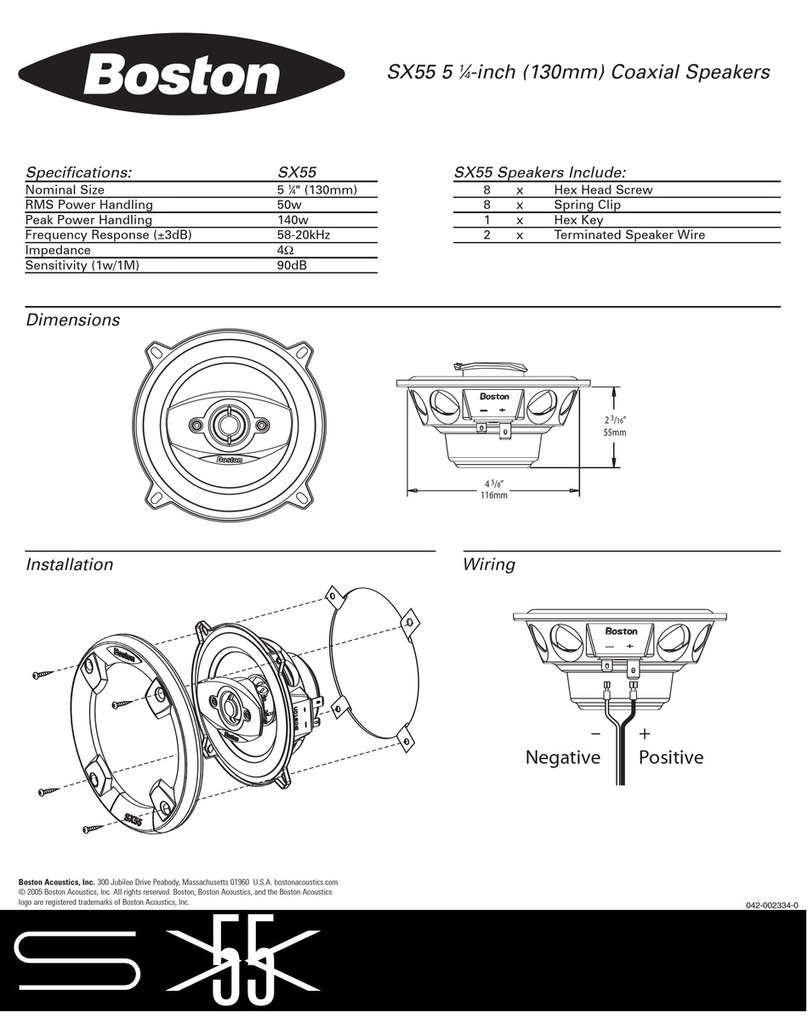 Boston Acoustics SX55 Specifications