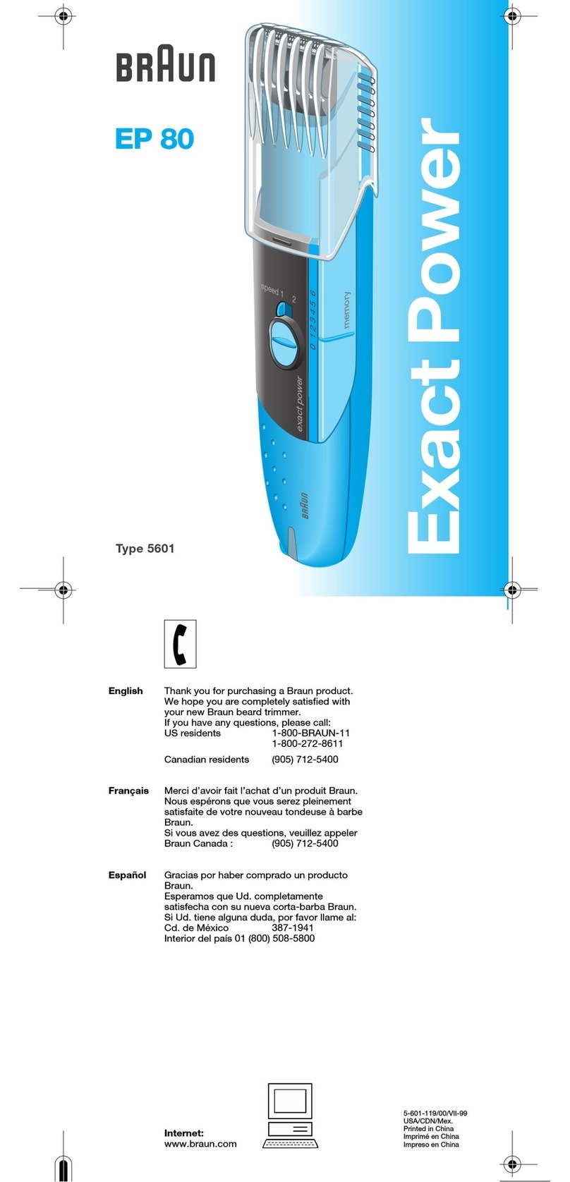 Braun EP 80 User manual