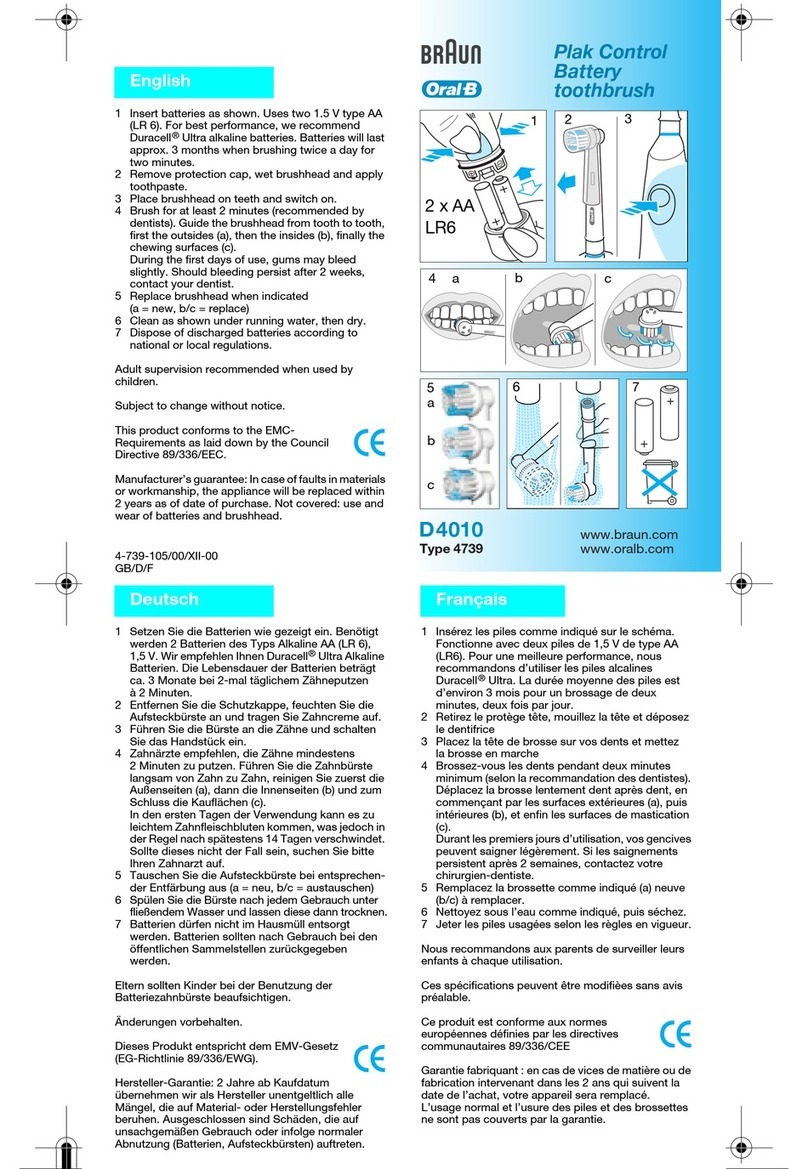 Braun Oral-B Plak Control D4010 User manual
