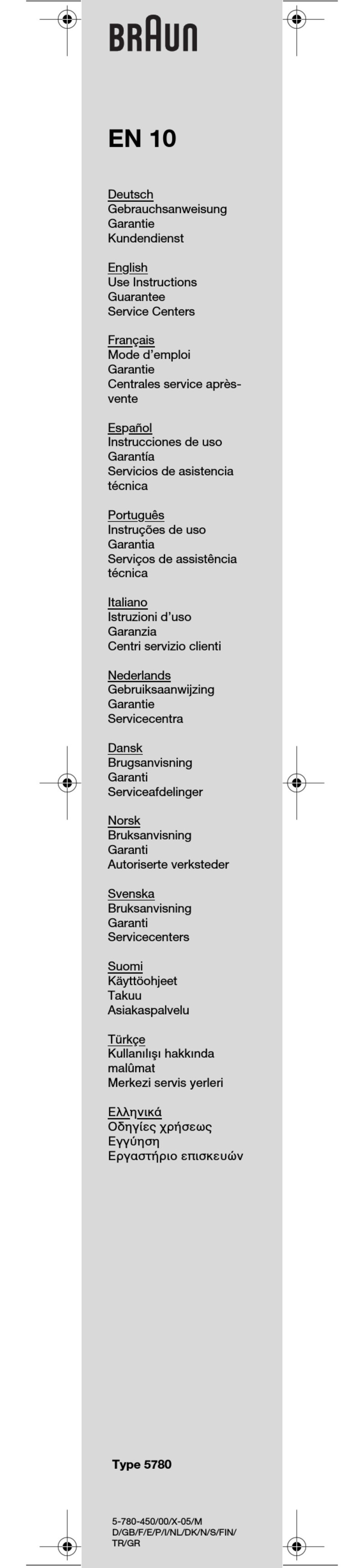 Braun EN 10 Series User manual