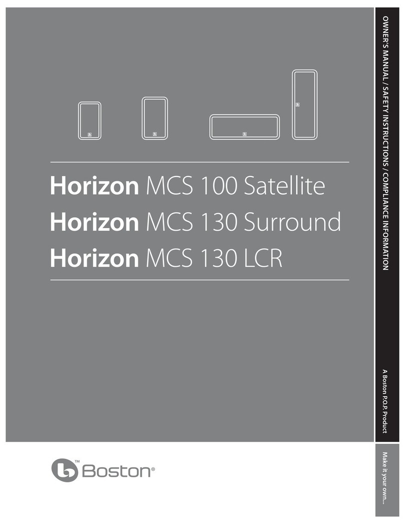 Boston Acoustics Horizon MCS 130 SURROUND Owner's manual/safety instructions/compliance information