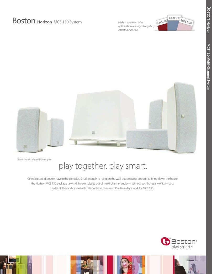 Boston Acoustics Horizon MCS 130 SURROUND Specification sheet
