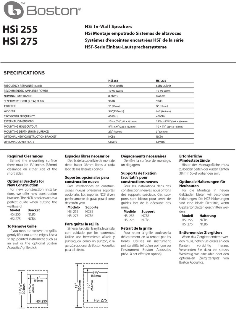 Boston Acoustics HSi255 User manual