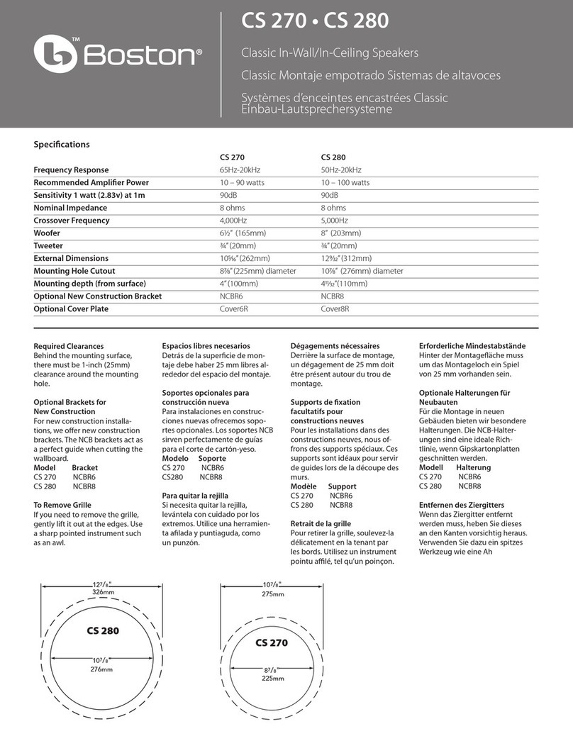 Boston Acoustics CS 270 installation instructions
