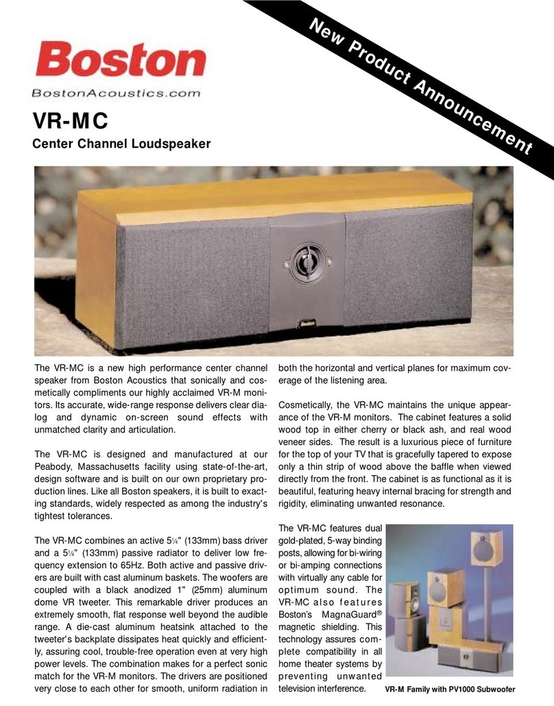 Boston Acoustics VR-MC Specifications