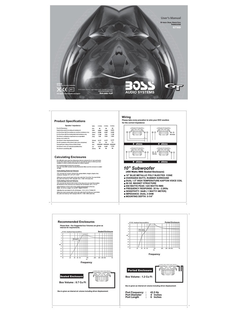 Boss Audio Systems GT10D User manual Boss Audio Systems GT10D User manual