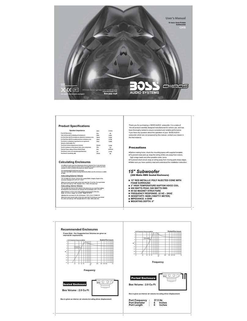 Boss Audio Systems Chaos CH15 User manual Boss Audio Systems Chaos CH15 User manual