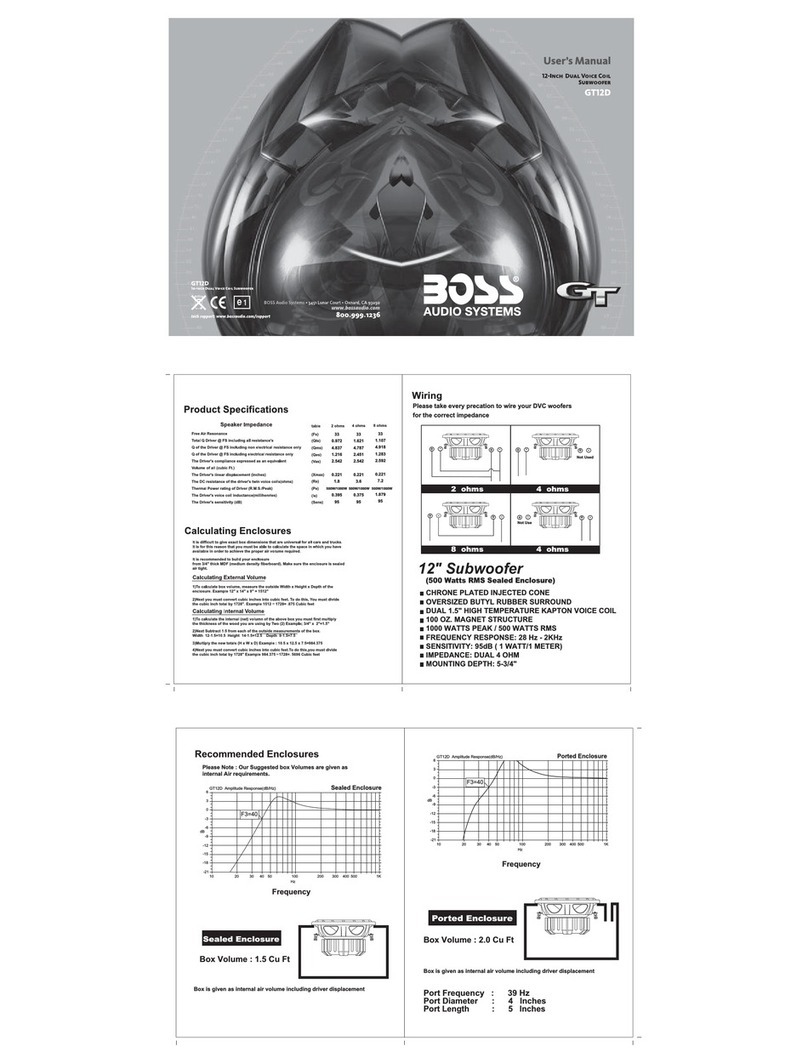 Boss Audio Systems Chaos GT12D User manual Boss Audio Systems Chaos GT12D User manual