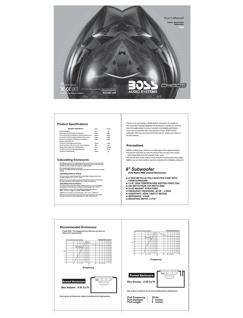Boss Audio Systems Chaos CH8 User manual