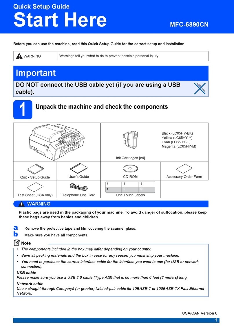Brother MFC 5890CN - Color Inkjet - All-in-One User manual