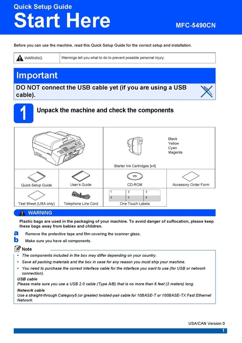 Brother MFC 5490CN - Color Inkjet - All-in-One User manual