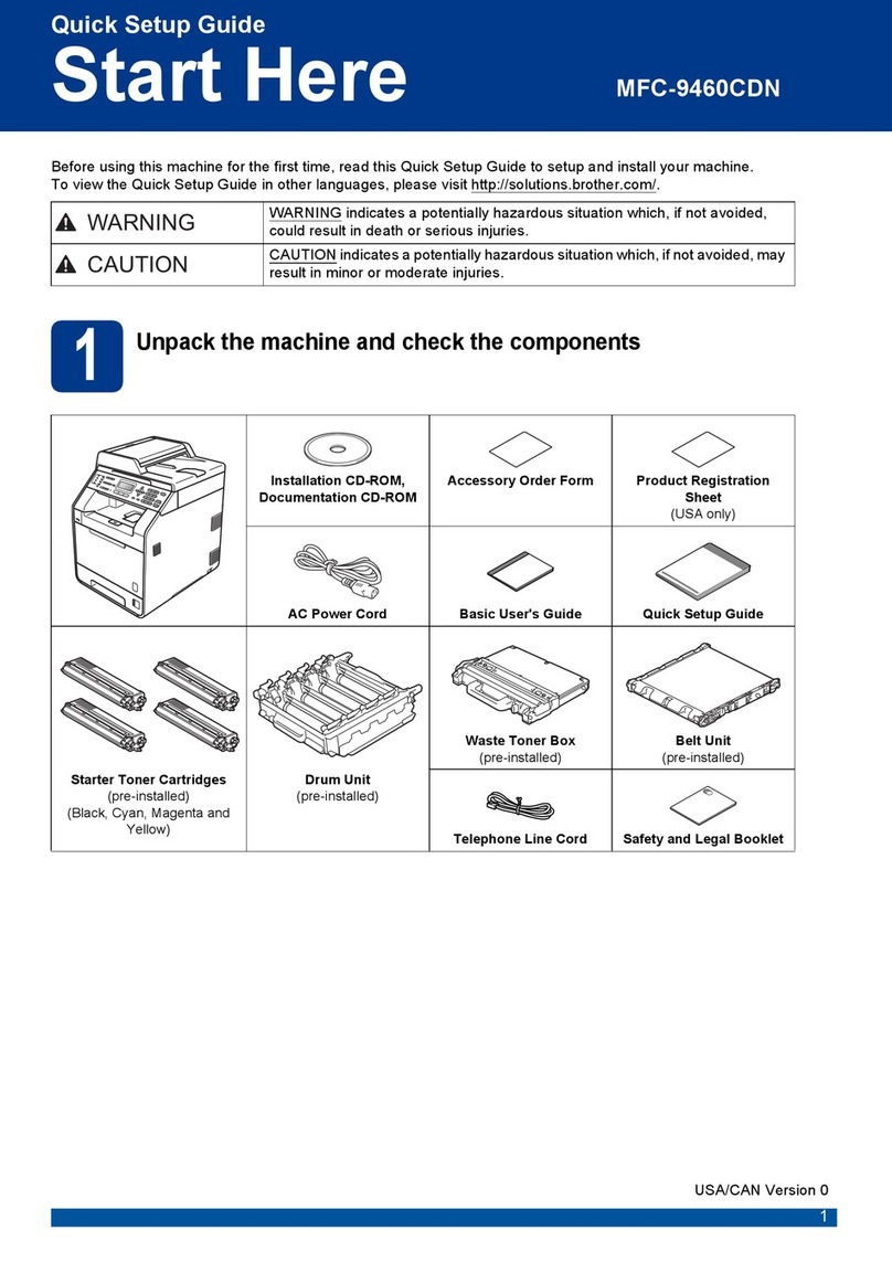 Brother MFC-9460CDN Quick setup guide Brother MFC-9460CDN Quick setup guide