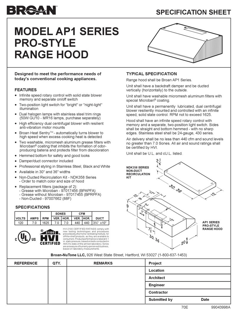 NuTone AP130 User manual