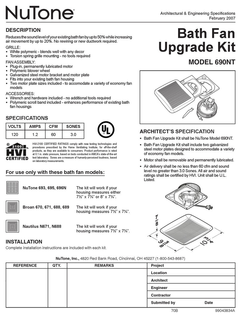 NuTone 690NT User manual