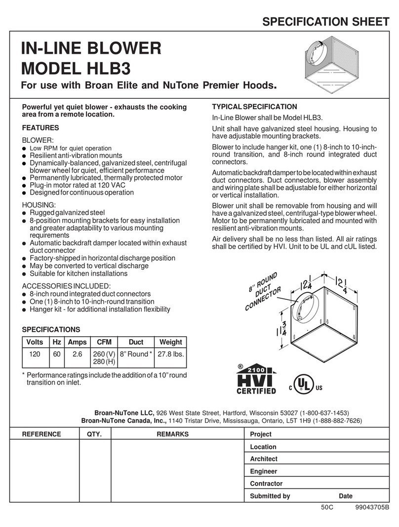 NuTone HLB3 User manual