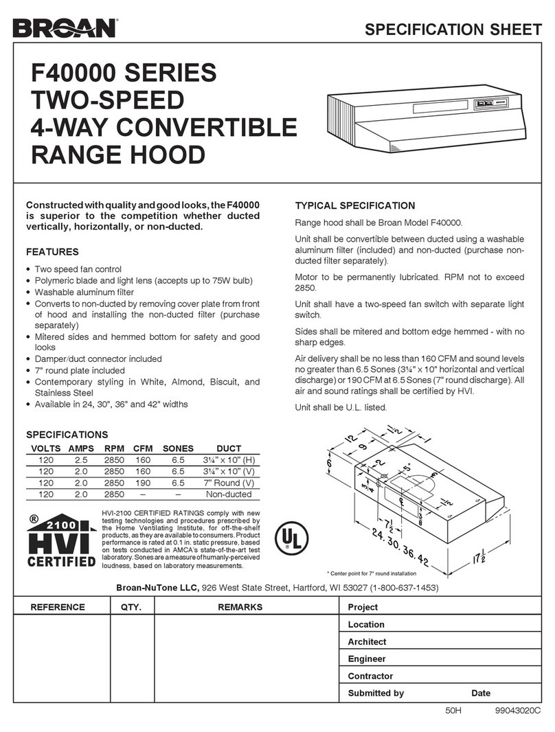 NuTone F402401 User manual