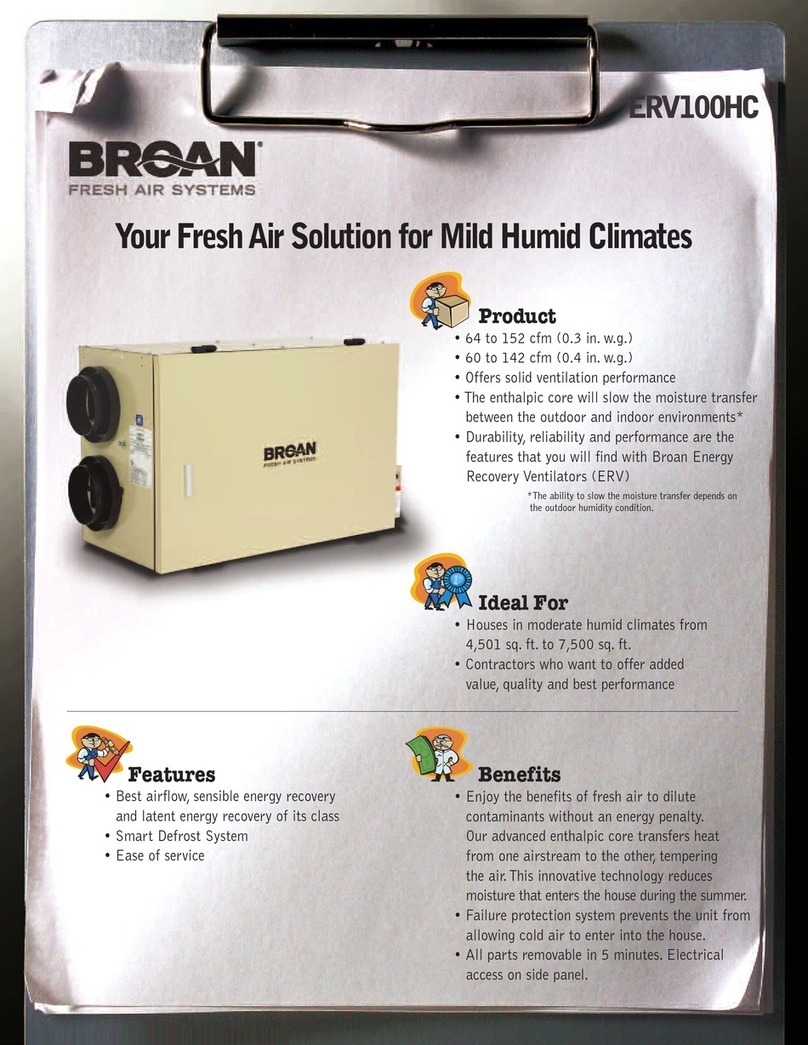 NuTone ERV100HC User manual