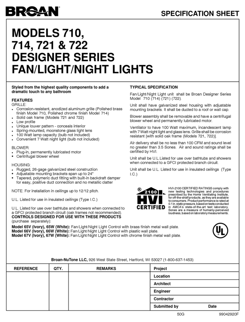 NuTone 710 User manual