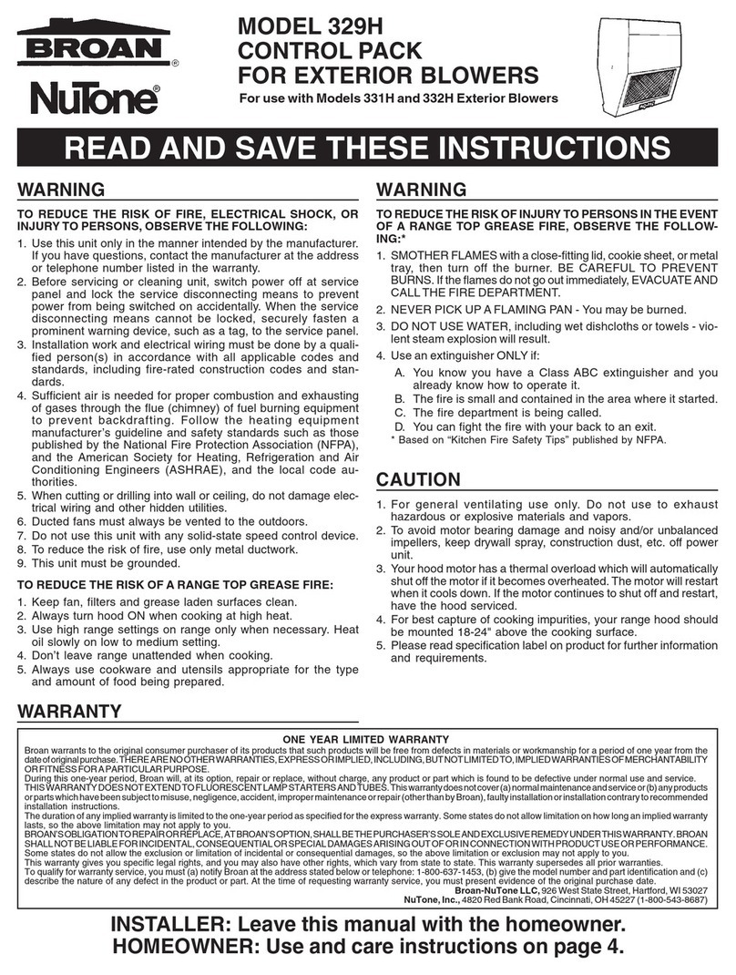 NuTone 329H User manual