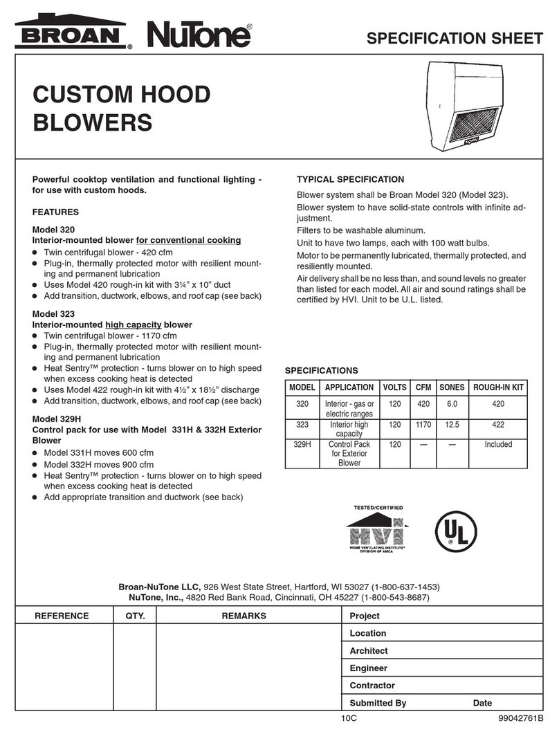 NuTone 320 User manual NuTone 320 User manual