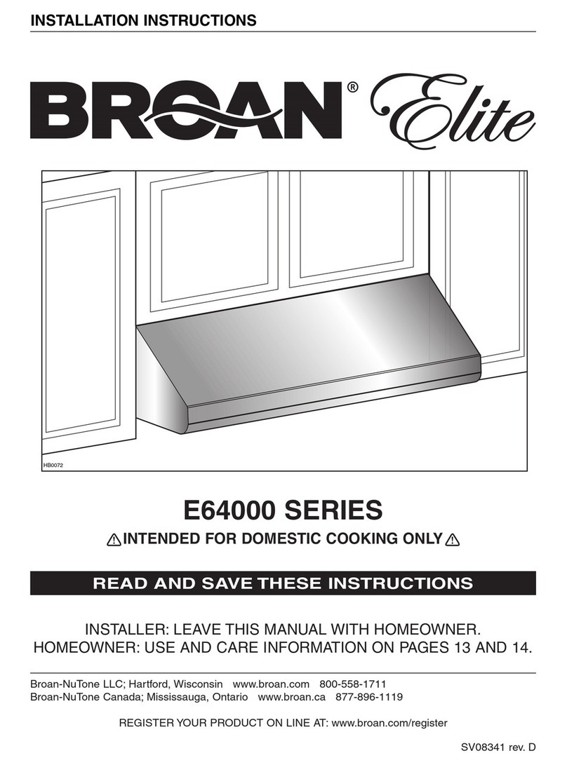 Broan Elite Series E64E36SS installation instructions
