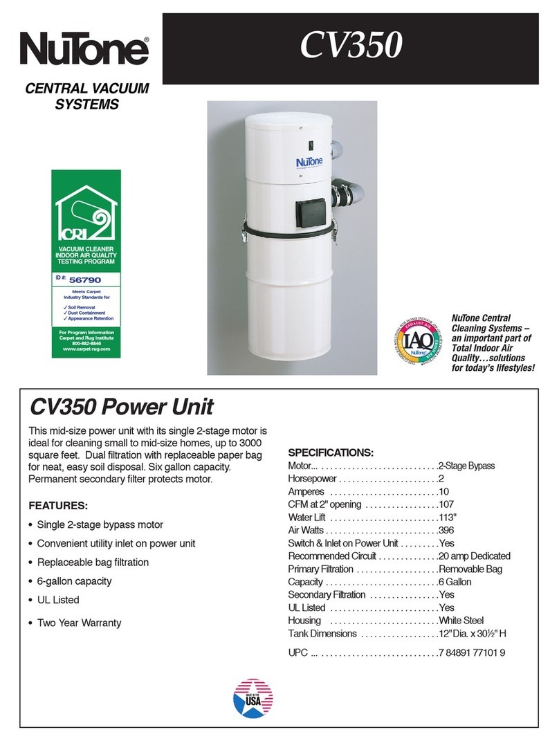 NuTone CV350 User manual NuTone CV350 User manual