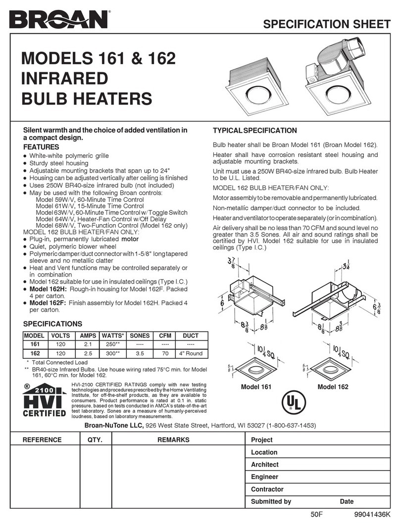 NuTone 161 User manual