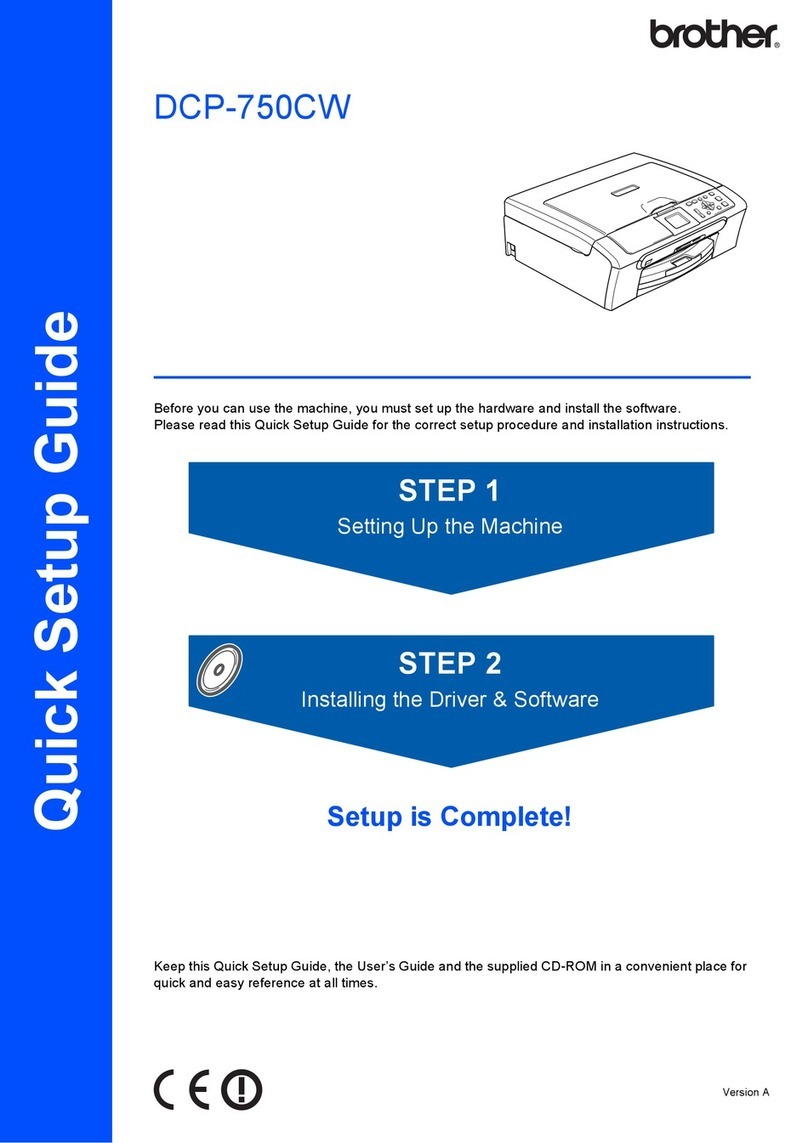 Brother DCP-750CW Quick setup guide