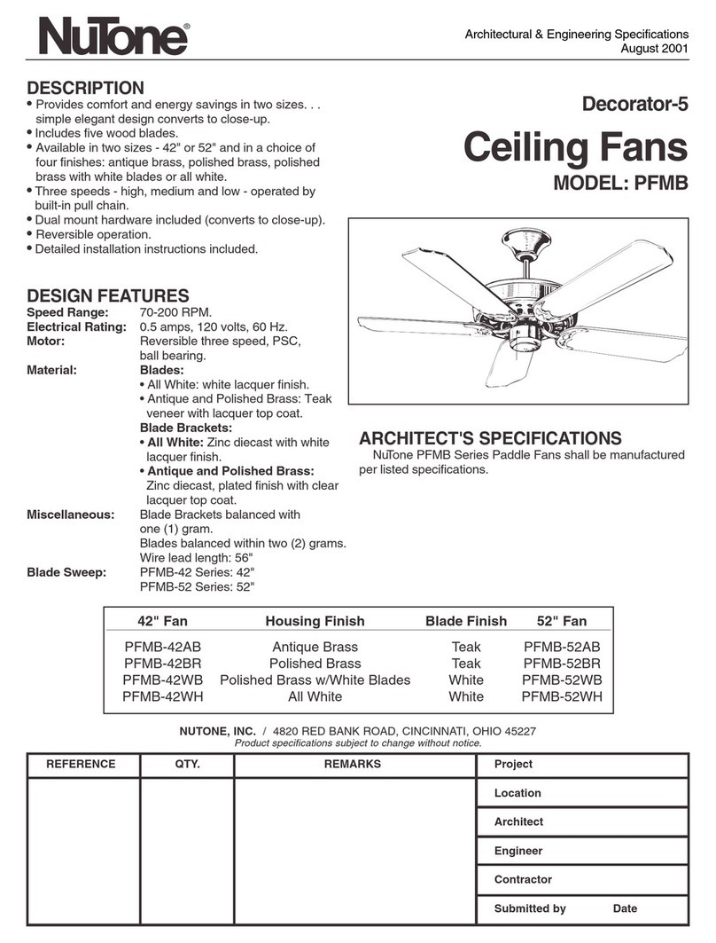 NuTone PFMB-42 Specifications