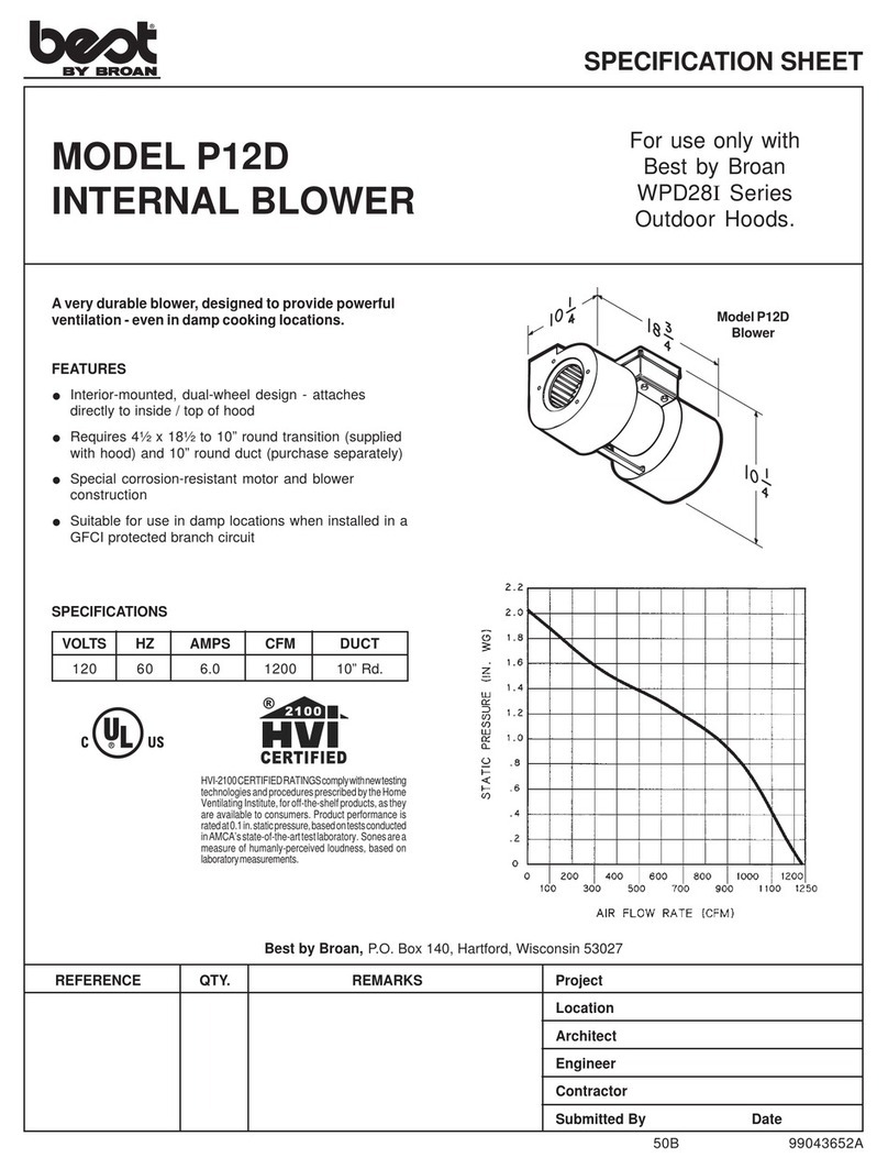 Broan P12D User manual