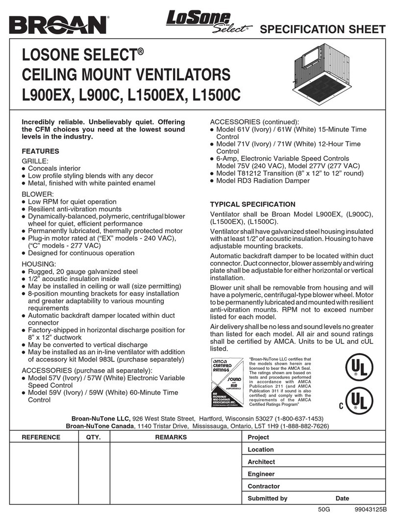 NuTone LOSONE SELECT L1500C User manual