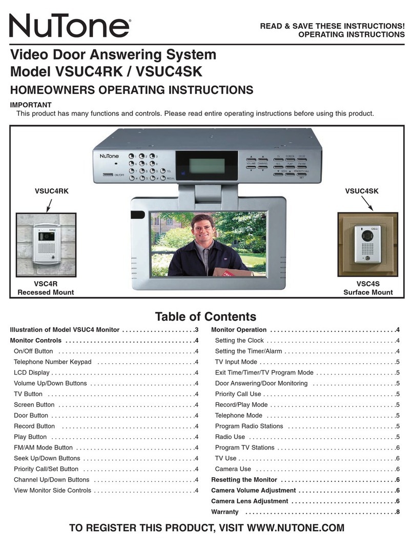 NuTone VSUC4RK User manual