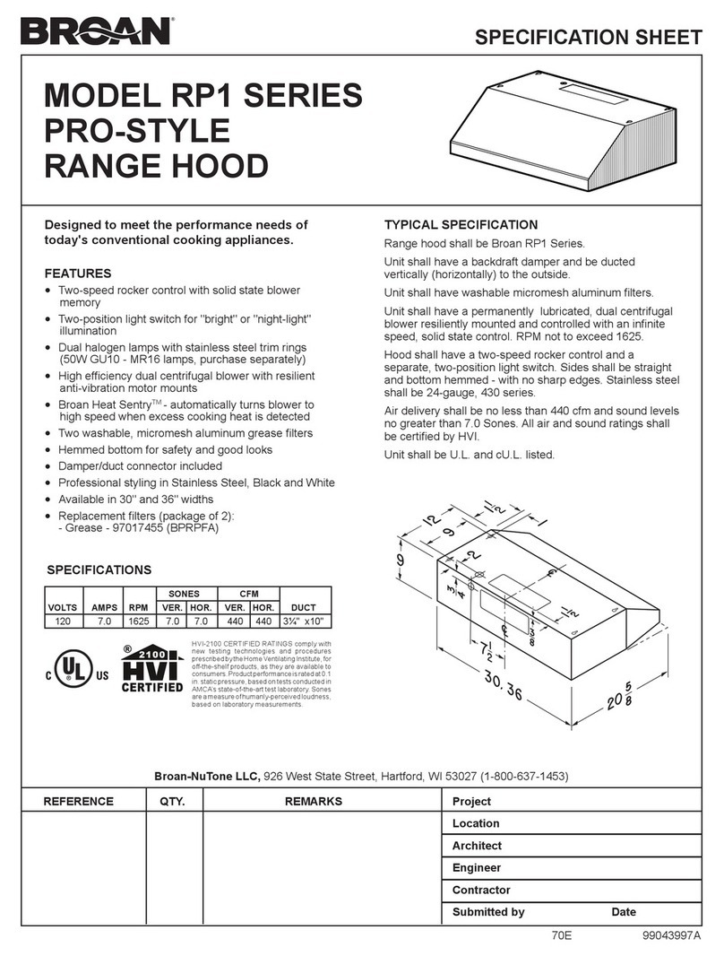NuTone RP130 User manual