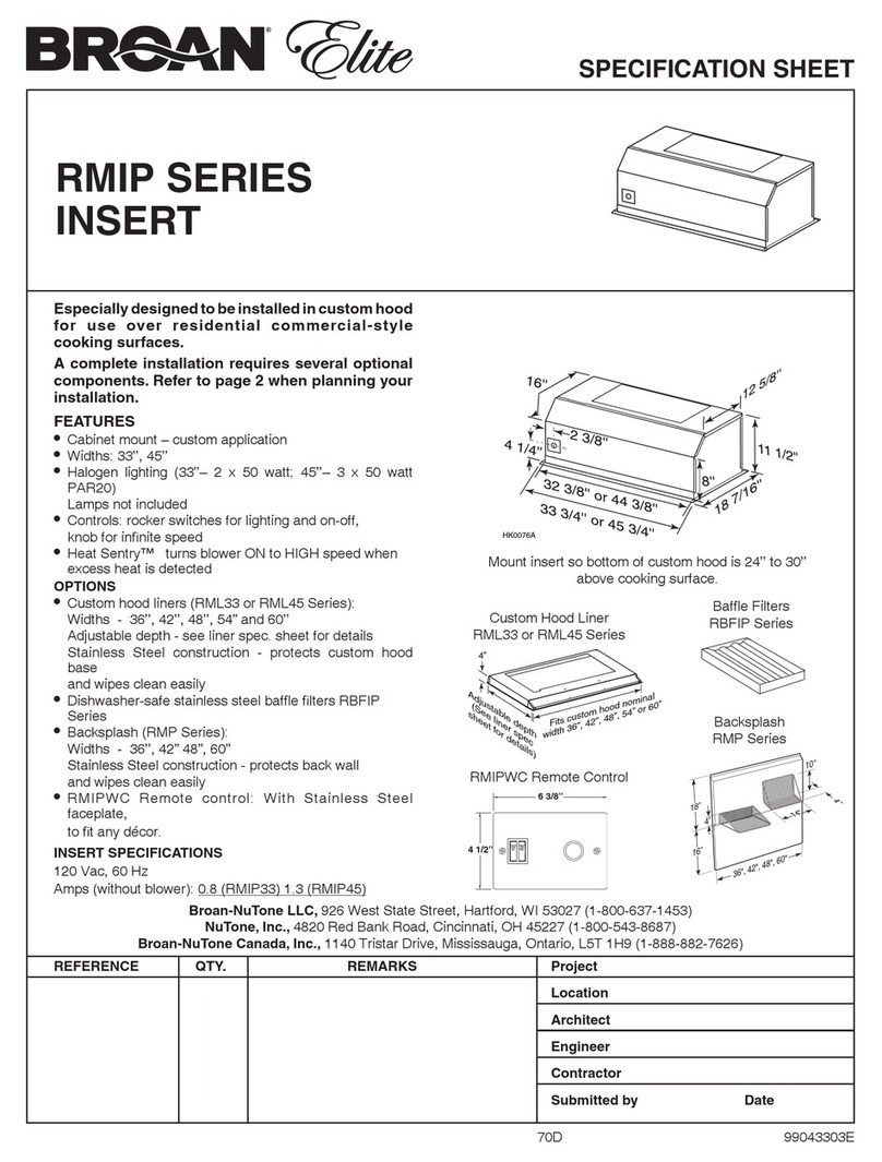 NuTone RMIP33 User manual