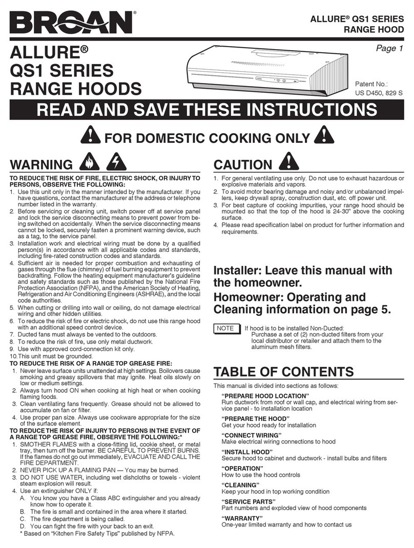 NuTone QS130 User manual