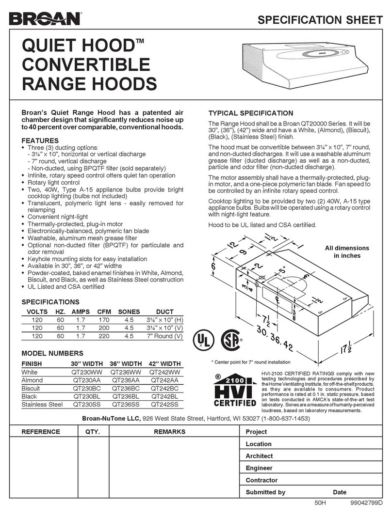 NuTone QT230 User manual