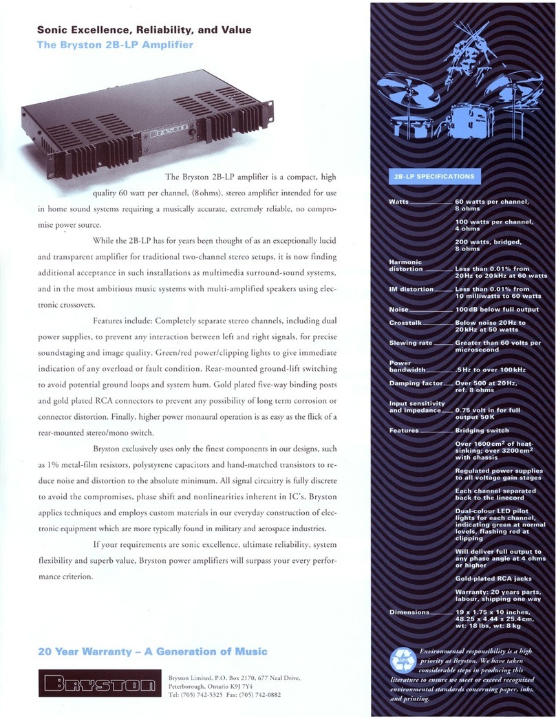 Bryston C Series 2B-LP User manual