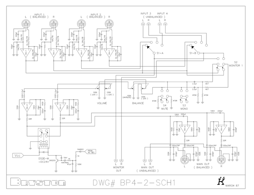 Bryston BP4 Schematic diagram