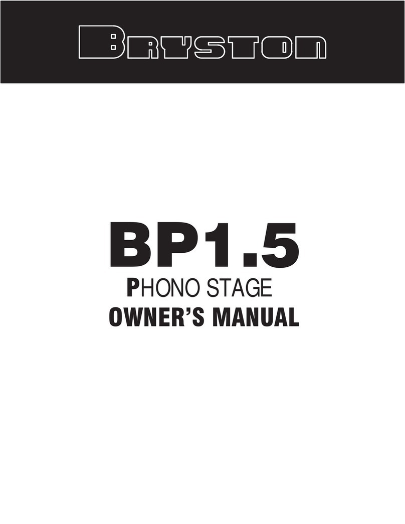 Bryston BP1.5 owner's manual