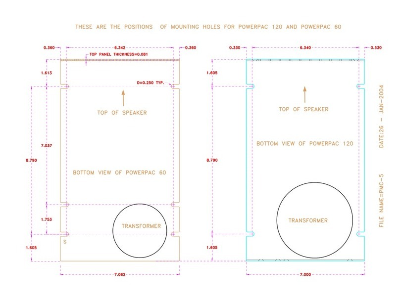 Bryston PowerPac 120 Dimensional drawing