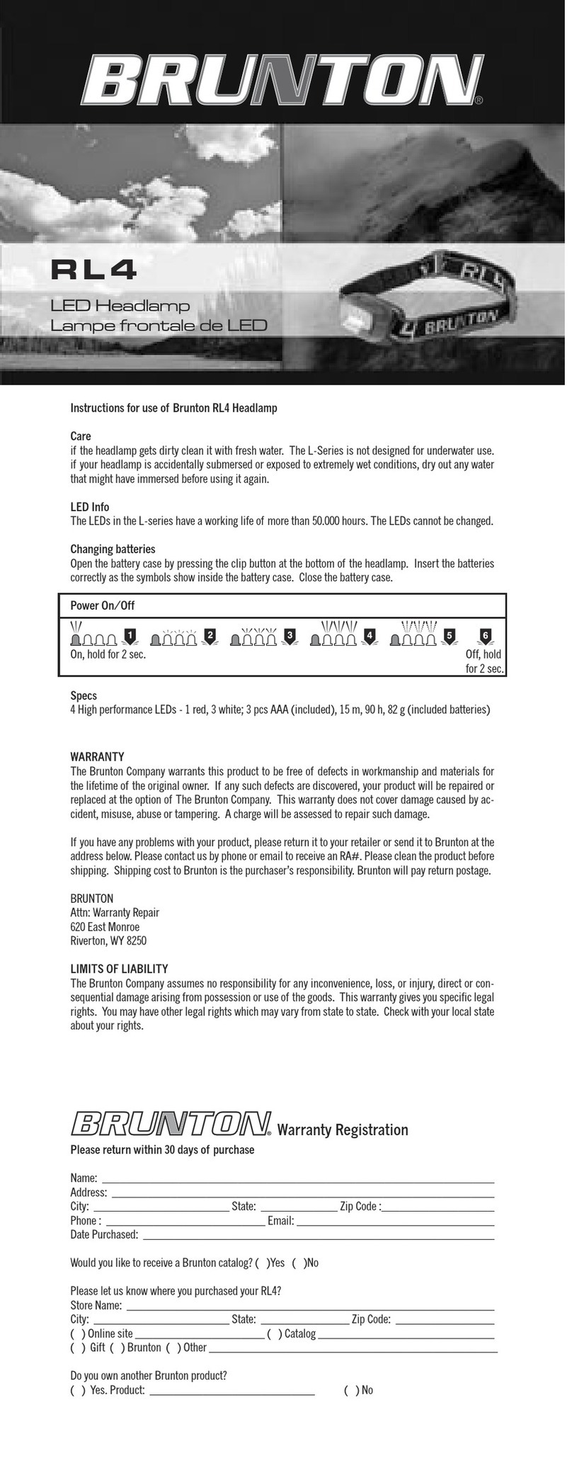 Brunton RL4 Instructions for use