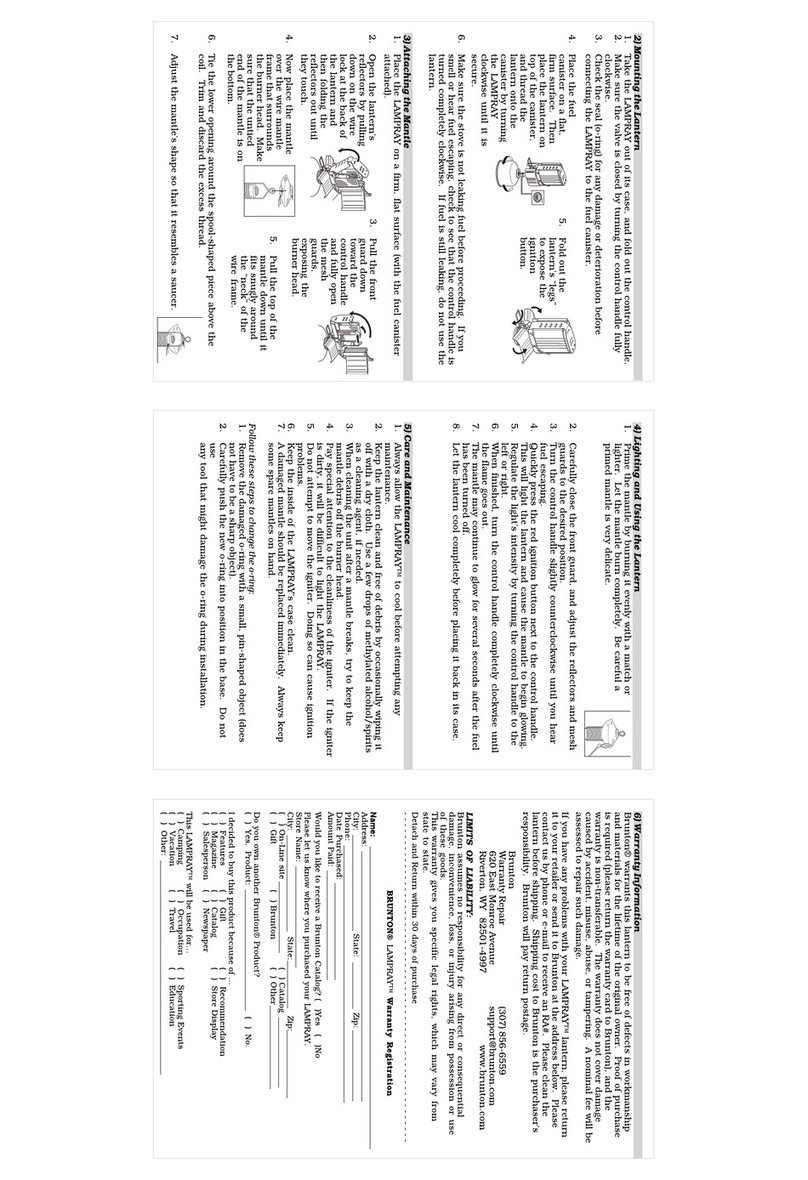 Brunton Lampray User manual