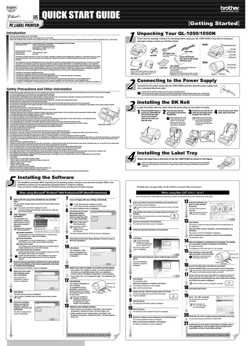 Brother P-touch QL-1050N User manual