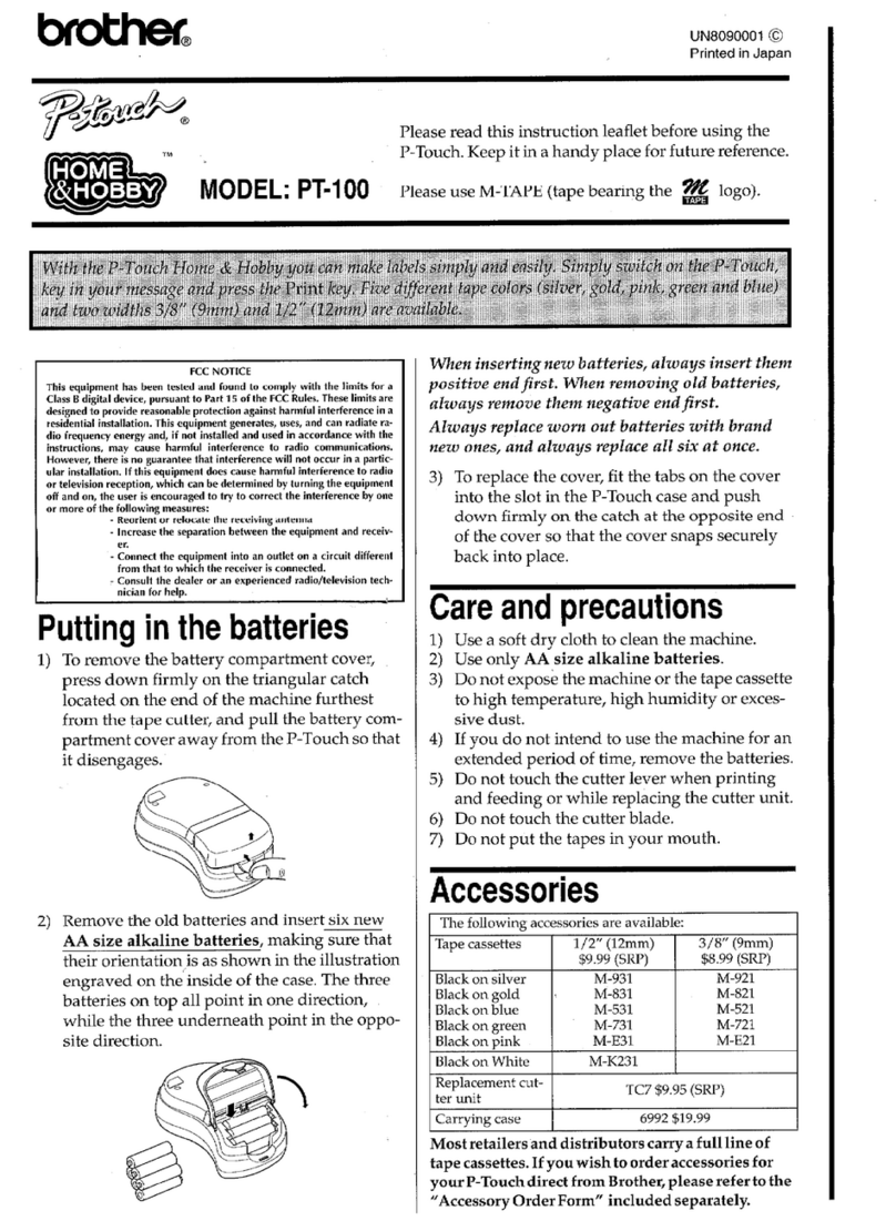 Brother P-touch PT-100 User manual