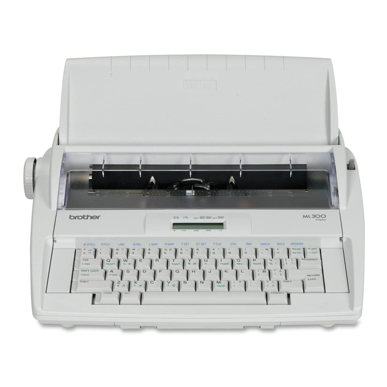 Brother ML 300 - Electronic Display Typewriter User manual Brother ML 300 - Electronic Display Typewriter User manual