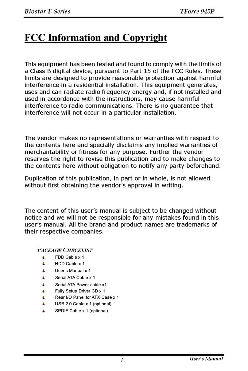 Biostar TFORCE 945P User manual