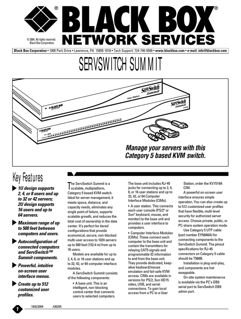 Black Box ServSwitch Summit KV1500A User manual