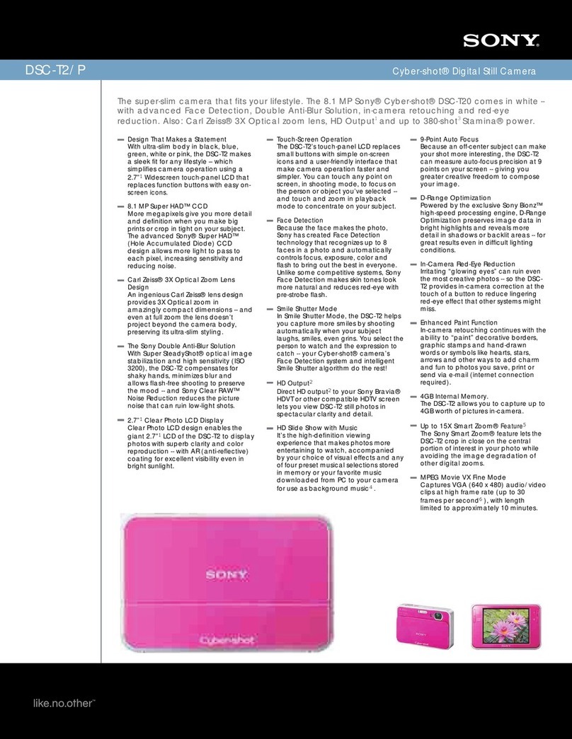 Sony DSC-T2/P Cyber-shot® User manual